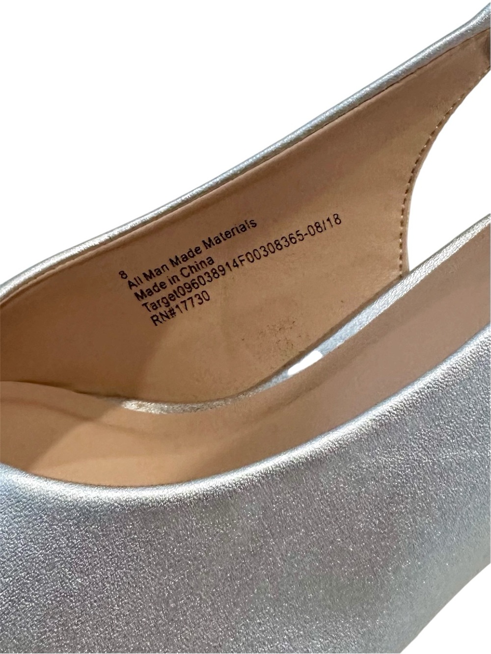 NEW a new day Silver Pointed-Toe Slingback High Heel Pumps - Size: 8 - Picture 3 of 9